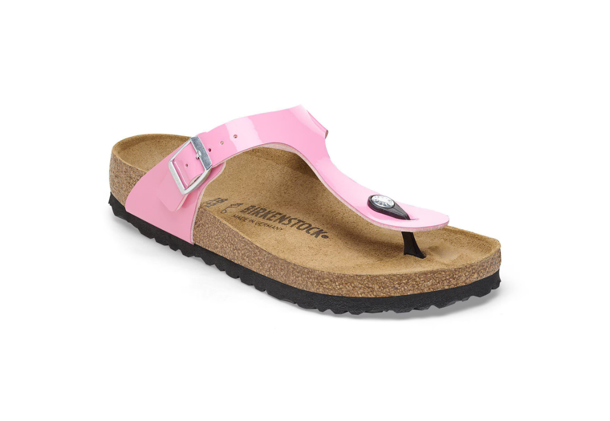 Birkenstock Gizeh Birko-Flor Patent Candy Pink/Black Regular