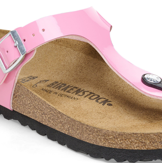 Birkenstock Gizeh Birko-Flor Patent Candy Pink/Black Regular