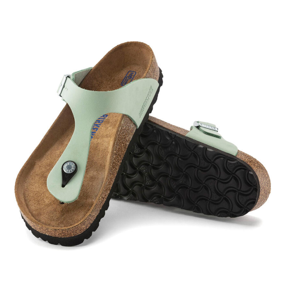 Birkenstock Gizeh Soft Footbed Nubuck Leather - Matcha, Regular