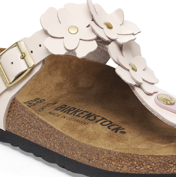 Birkenstock Gizeh Flower Embellishment Natural Leather Regular