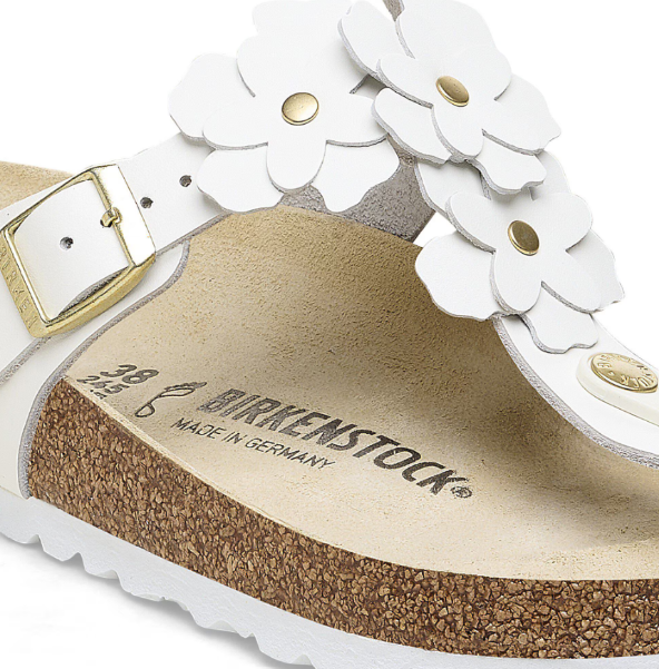 Birkenstock Gizeh Flower Embellishment Natural Leather Regular