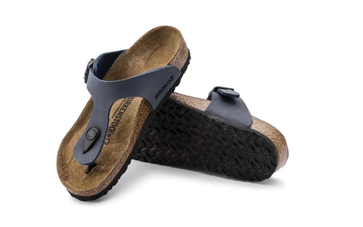 Birkenstock Gizeh Kids Birko-Flor Nubuck - Navy, Narrow