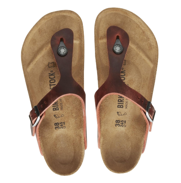 Birkenstock Gizeh LEOI Oiled Leather Earth Red Regular