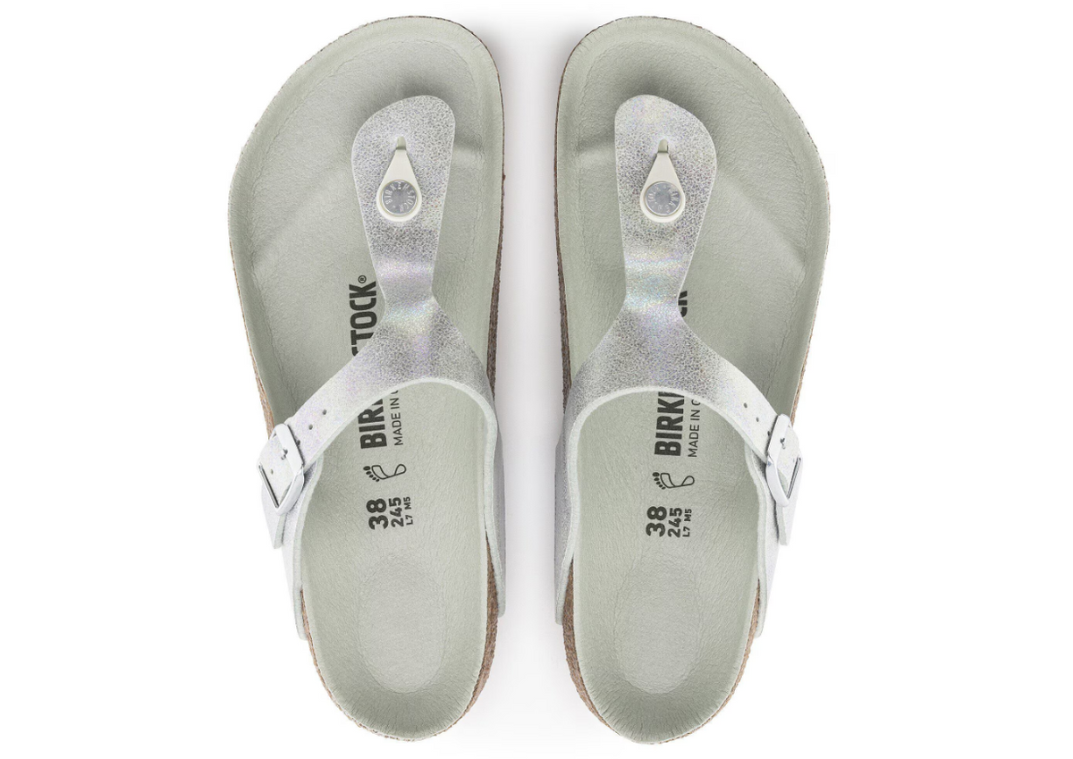 Birkenstock Gizeh Vegan Microfiber Iridescent Matcha Regular