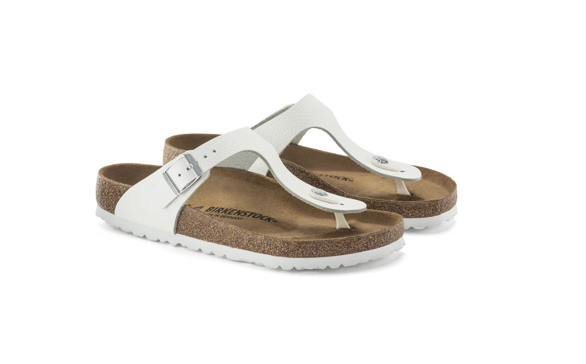 Birkenstock Gizeh Natural Leather White Regular