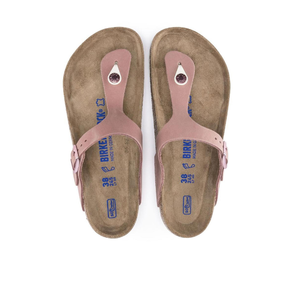 Birkenstock Gizeh Soft Footbed Nubuck Leather - Rose, Regular
