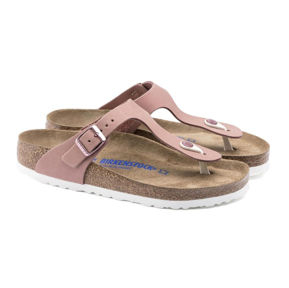Birkenstock Gizeh Soft Footbed Nubuck Leather - Rose, Regular