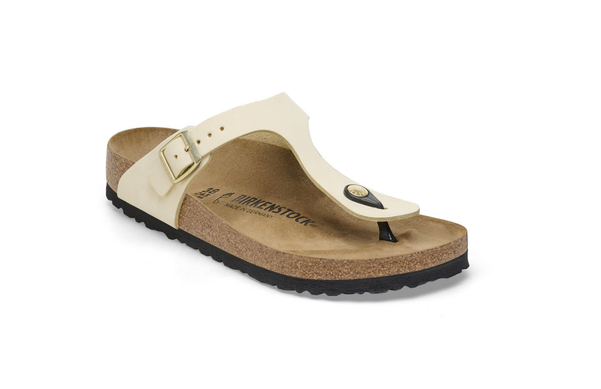 Birkenstock Gizeh Nubuck Leather Sandals - Ecru, Regular