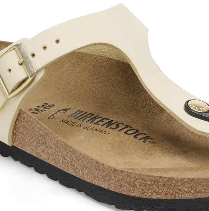 Birkenstock Gizeh Nubuck Leather Sandals - Ecru, Regular