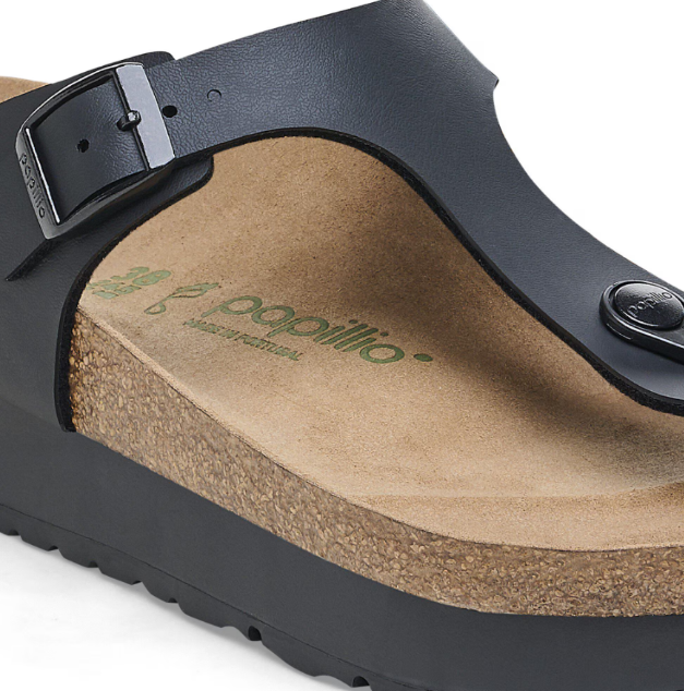 Birkenstock Gizeh PAP Flex Platform Birko-Flor Black Regular