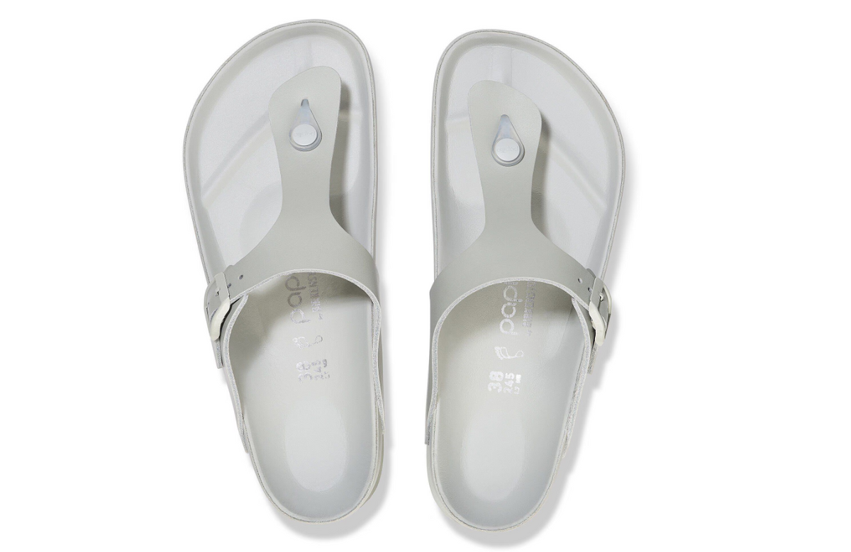 Birkenstock Gizeh PAP Flex Platform Natural Leather Mineral Gray Regular