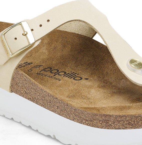 Birkenstock Gizeh PAP Flex Platform Nubuck Leather - Ecru, Regular