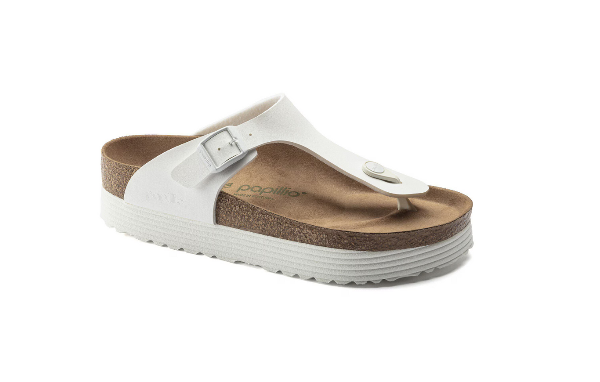 Birkenstock Gizeh Platform Vegan Birko-Flor - White, Regular