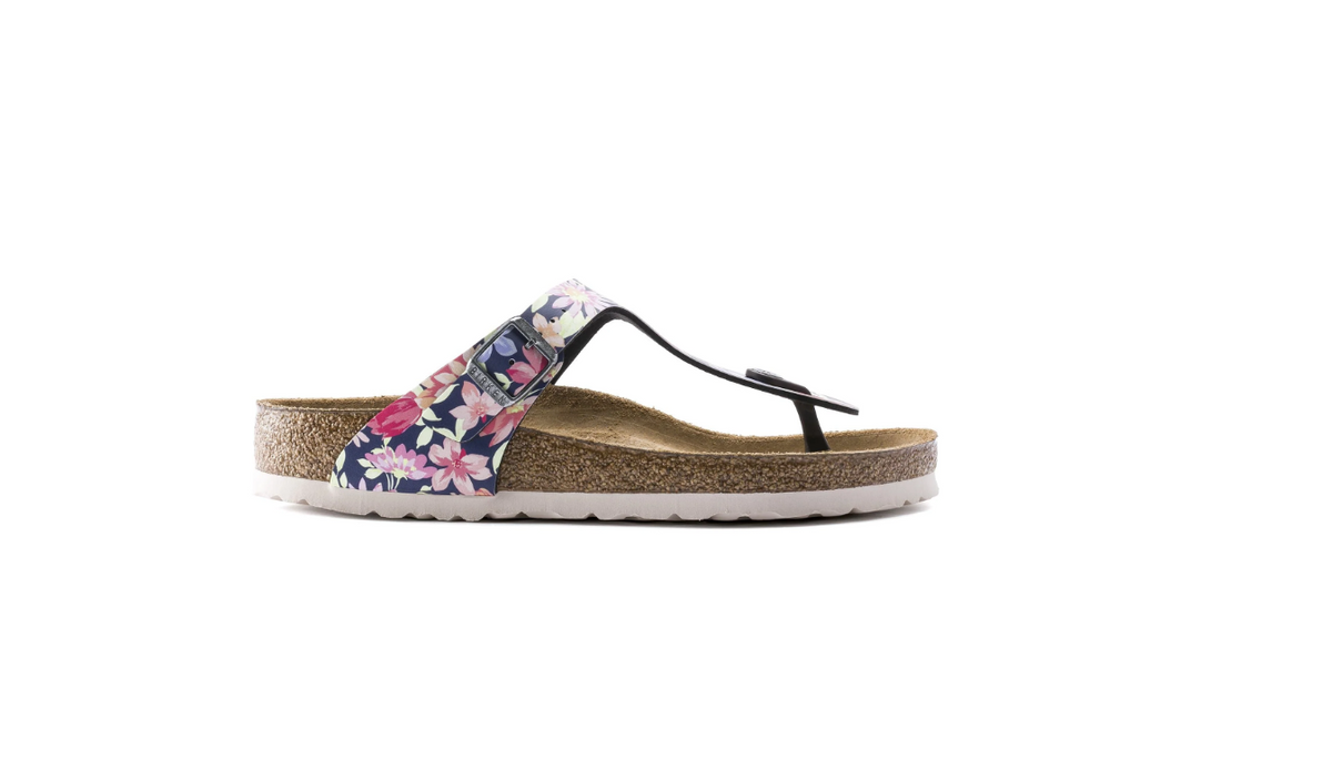 Birkenstock Gizeh Soft Footbed Birko-Flor Supernatural Flowers - Navy, Regular