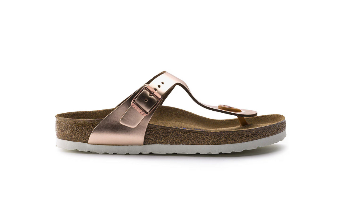 Birkenstock Gizeh Soft Footbed Metallic Copper Leather - Copper, Regular