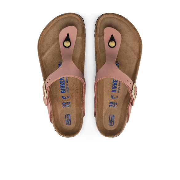 Birkenstock Gizeh Soft Footbed Nubuck Old Rose Sandals - Rose, Regular
