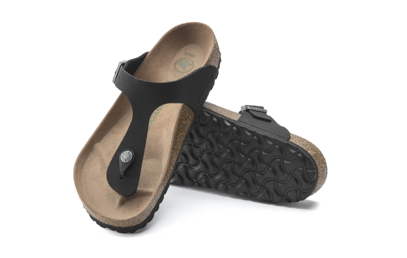 Birkenstock Gizeh Vegan Birkibuc Black Sandals Regular