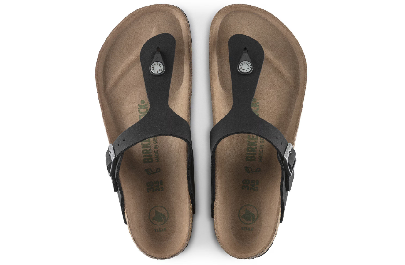 Birkenstock Gizeh Vegan Birkibuc Black Sandals Regular