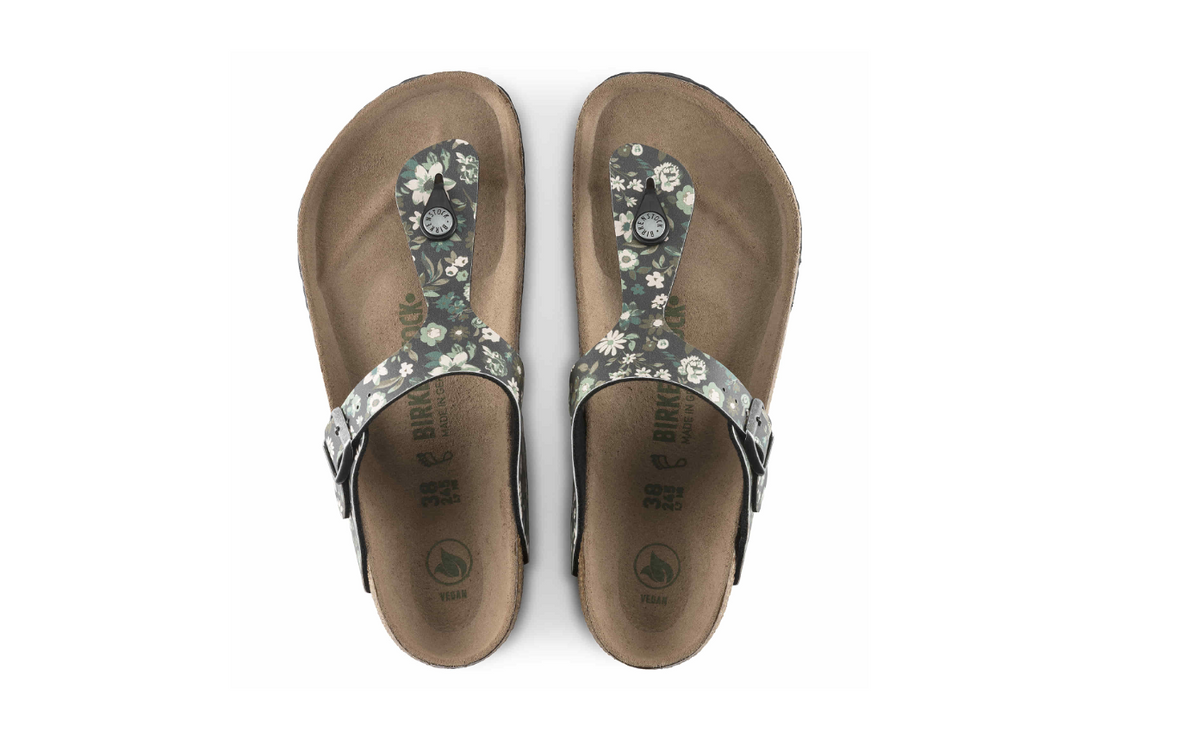 Birkenstock Gizeh Vegan Birko-Flor Magical Flower Dark - Teal, Regular