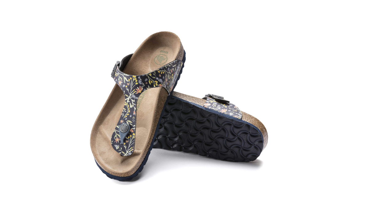 Birkenstock Gizeh Vegan Watercolor Flower - Navy, Regular