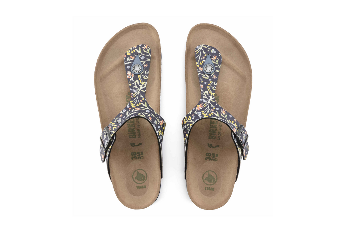 Birkenstock Gizeh Vegan Watercolor Flower - Navy, Regular