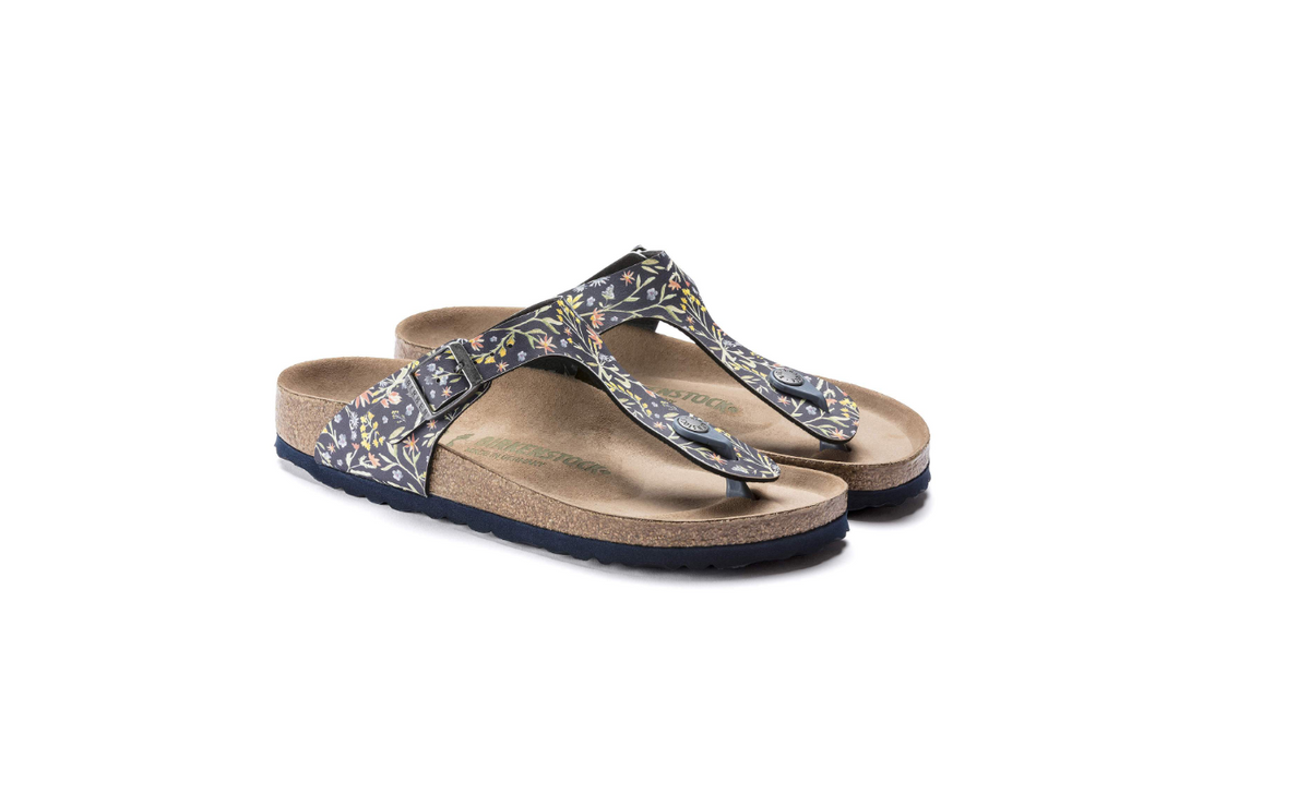 Birkenstock Gizeh Vegan Watercolor Flower - Navy, Regular