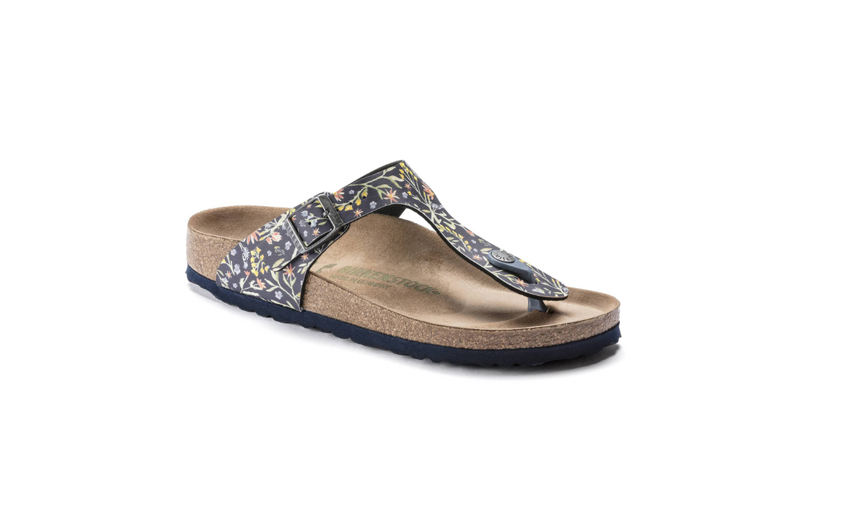 Birkenstock Gizeh Vegan Watercolor Flower - Navy, Regular