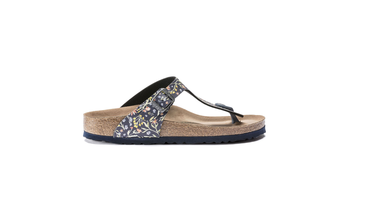 Birkenstock Gizeh Vegan Watercolor Flower - Navy, Regular