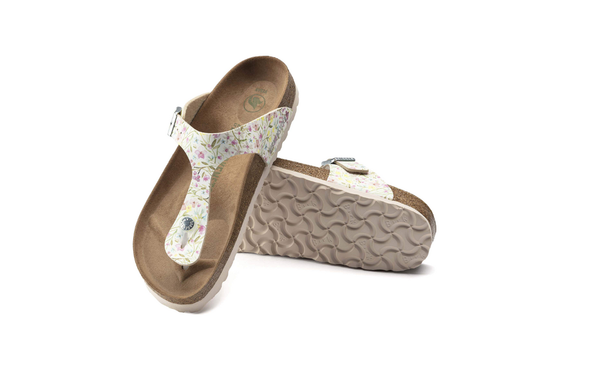 Birkenstock Gizeh Vegan Watercolor Flower White Regular