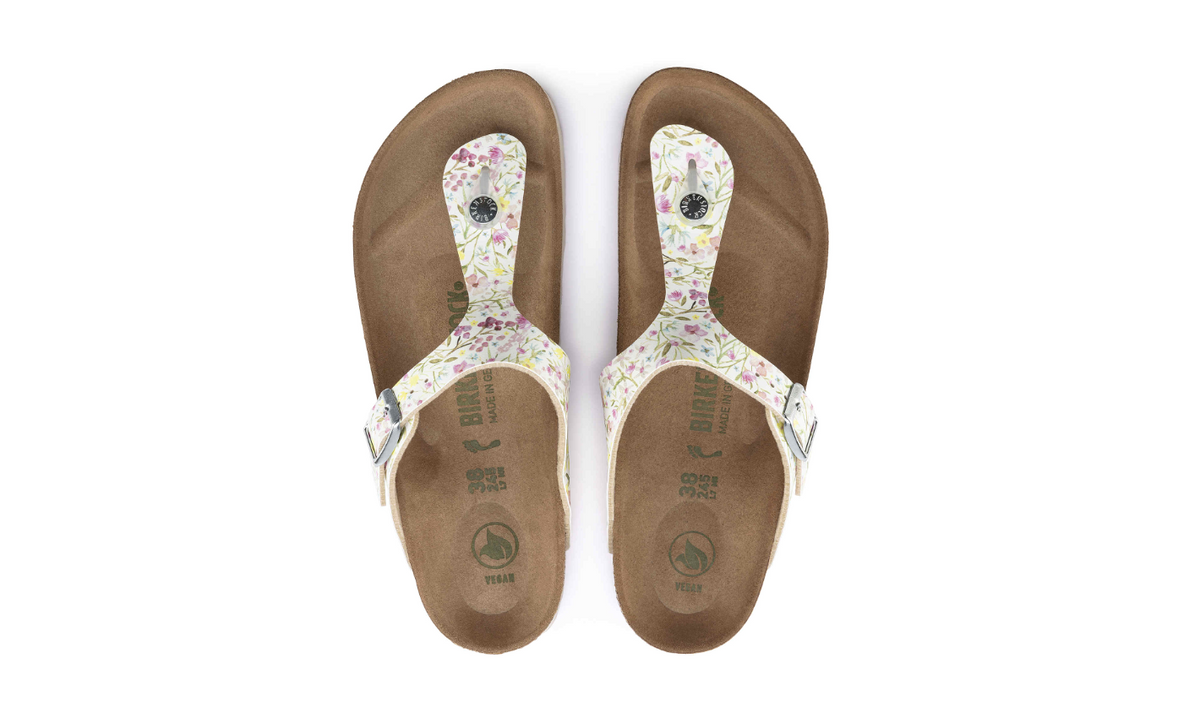 Birkenstock Gizeh Vegan Watercolor Flower White Regular