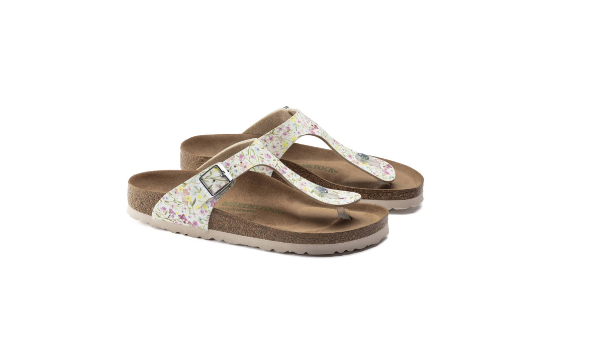 Birkenstock Gizeh Vegan Watercolor Flower White Regular