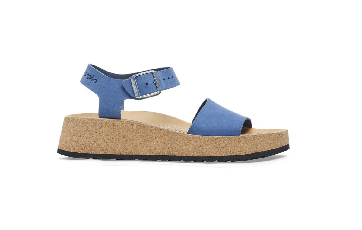 Birkenstock Glenda Nubuck Leather Elemental Blue Narrow