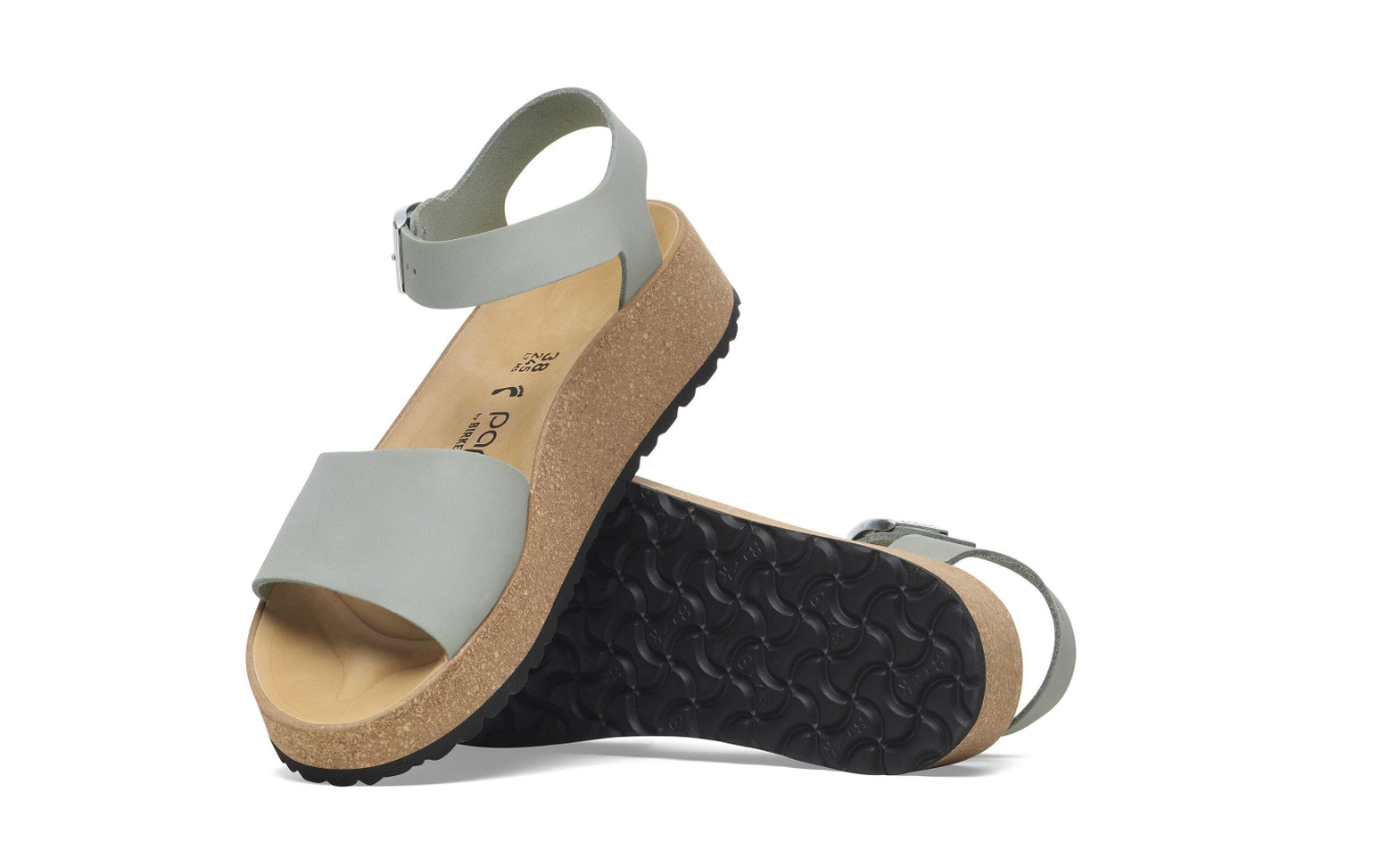 Birkenstock Glenda Nubuck Leather Sandals Pure Sage Narrow