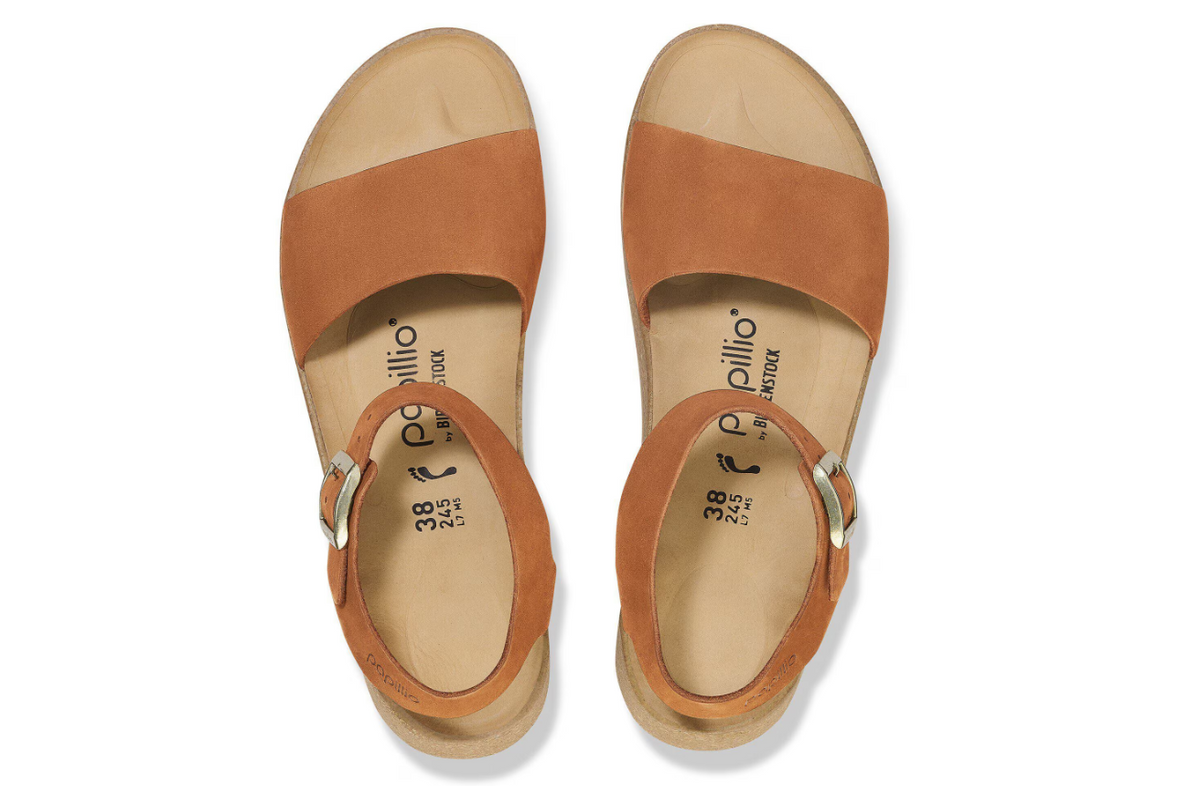 Birkenstock Glenda Nubuck Leather Sandals - Pecan, Narrow