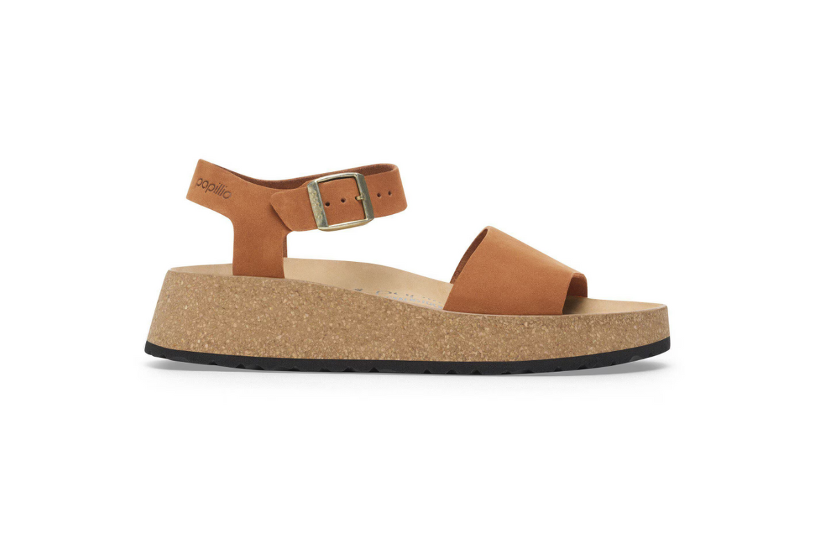 Birkenstock Glenda Nubuck Leather Sandals - Pecan, Narrow