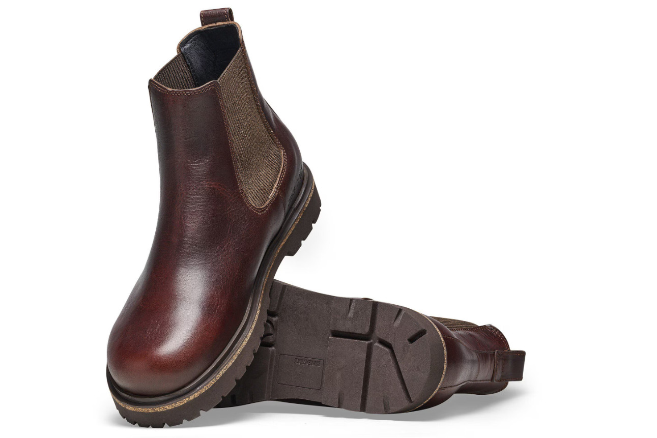 Birkenstock Highwood Slip On Men Natural Leather Chocolate Regular