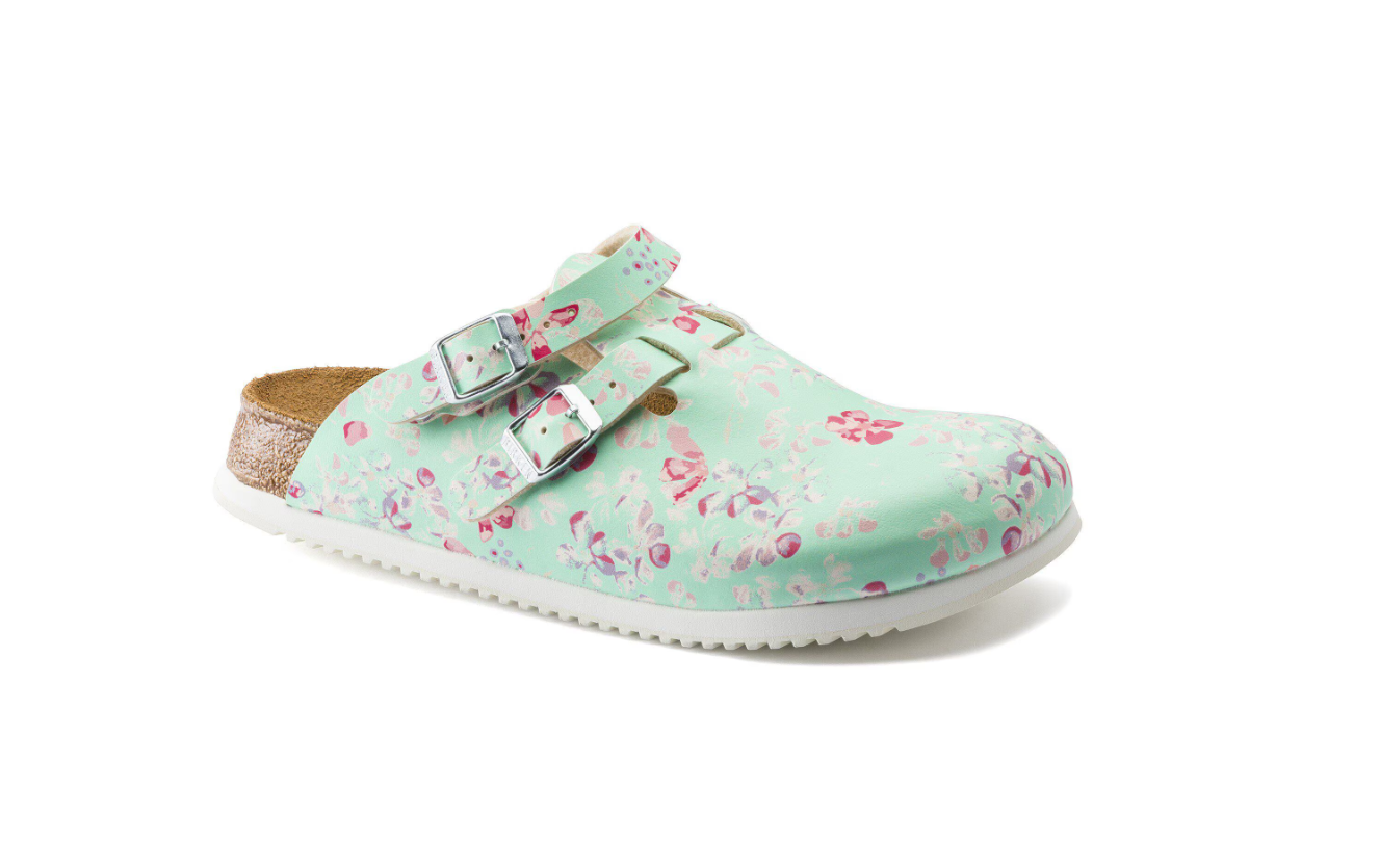 Birkenstock Kay Super Grip Clog Birko-Flor Flower Field Mint Narrow