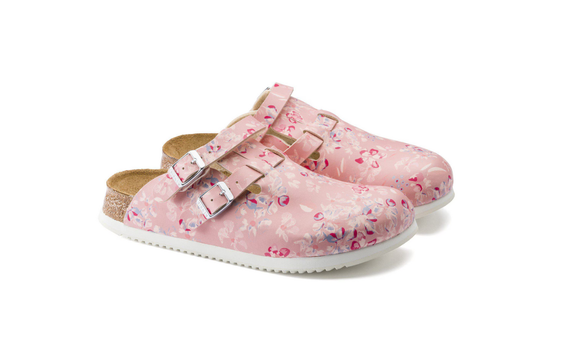 Birkenstock Kay Super Grip Clog Birko-Flor Flower Field Rose Narrow