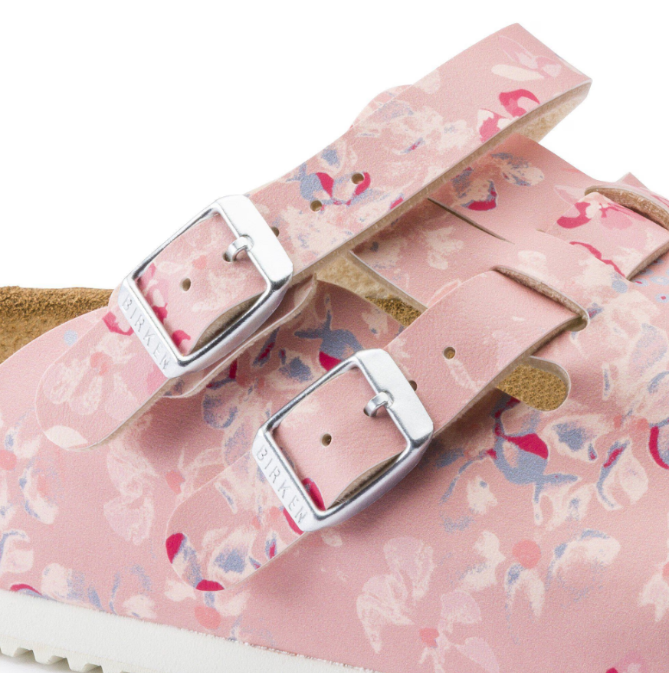 Birkenstock Kay Super Grip Clog Birko-Flor Flower Field Rose Narrow