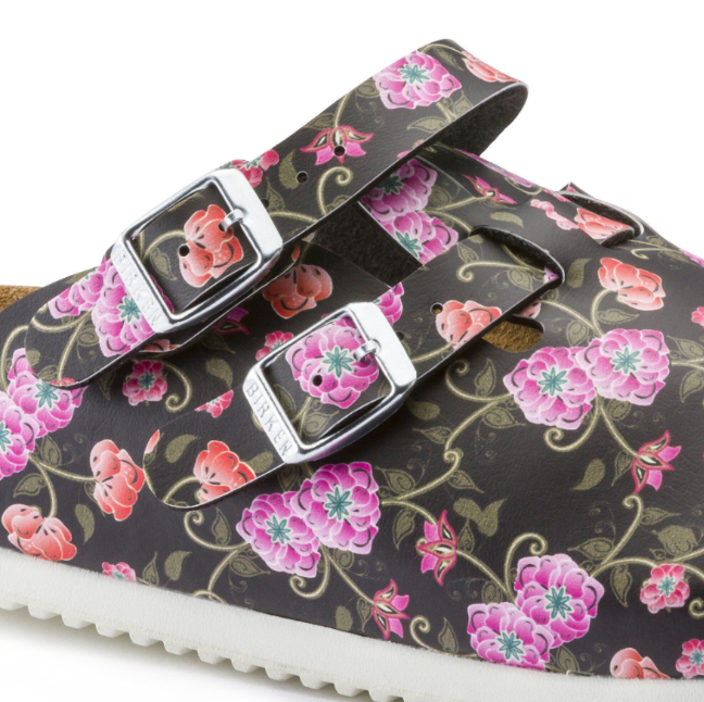 Birkenstock Kay SL Birko-Flor Blooming Roses Black Narrow