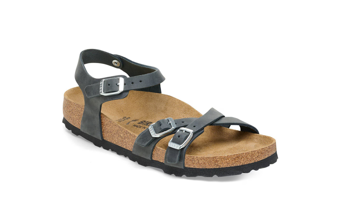 Birkenstock Kumba Oiled Leather Black Sandals Regular