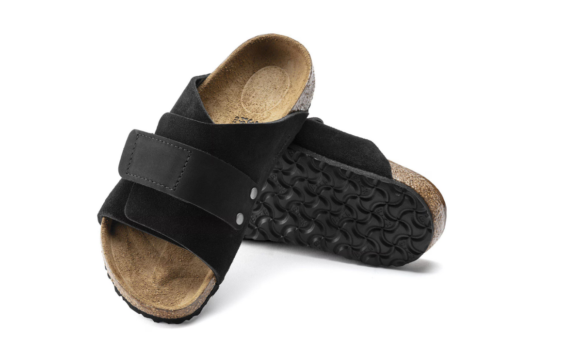 Birkenstock Kyoto Kids Suede Leather Nubuck Black Narrow