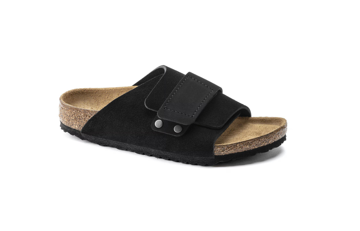 Birkenstock Kyoto Kids Suede Leather Nubuck Black Narrow