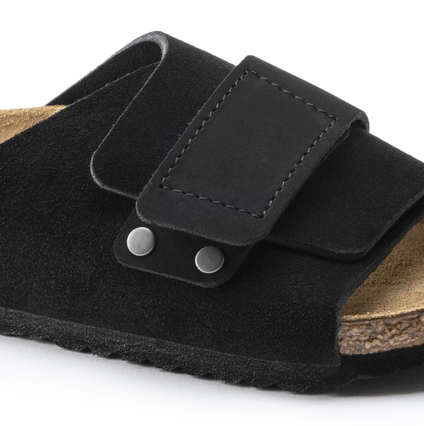 Birkenstock Kyoto Kids Suede Leather Nubuck Black Narrow