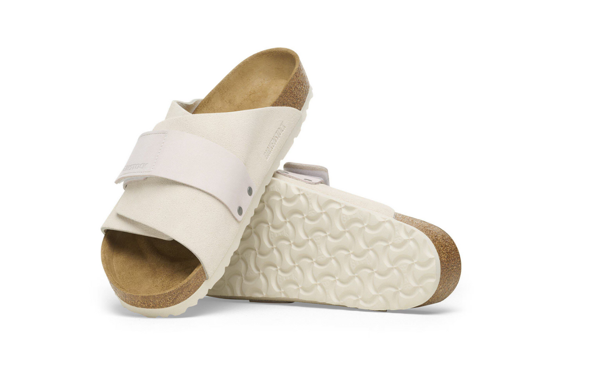 Birkenstock Kyoto Nubuck Leather Suede Antique White Regular