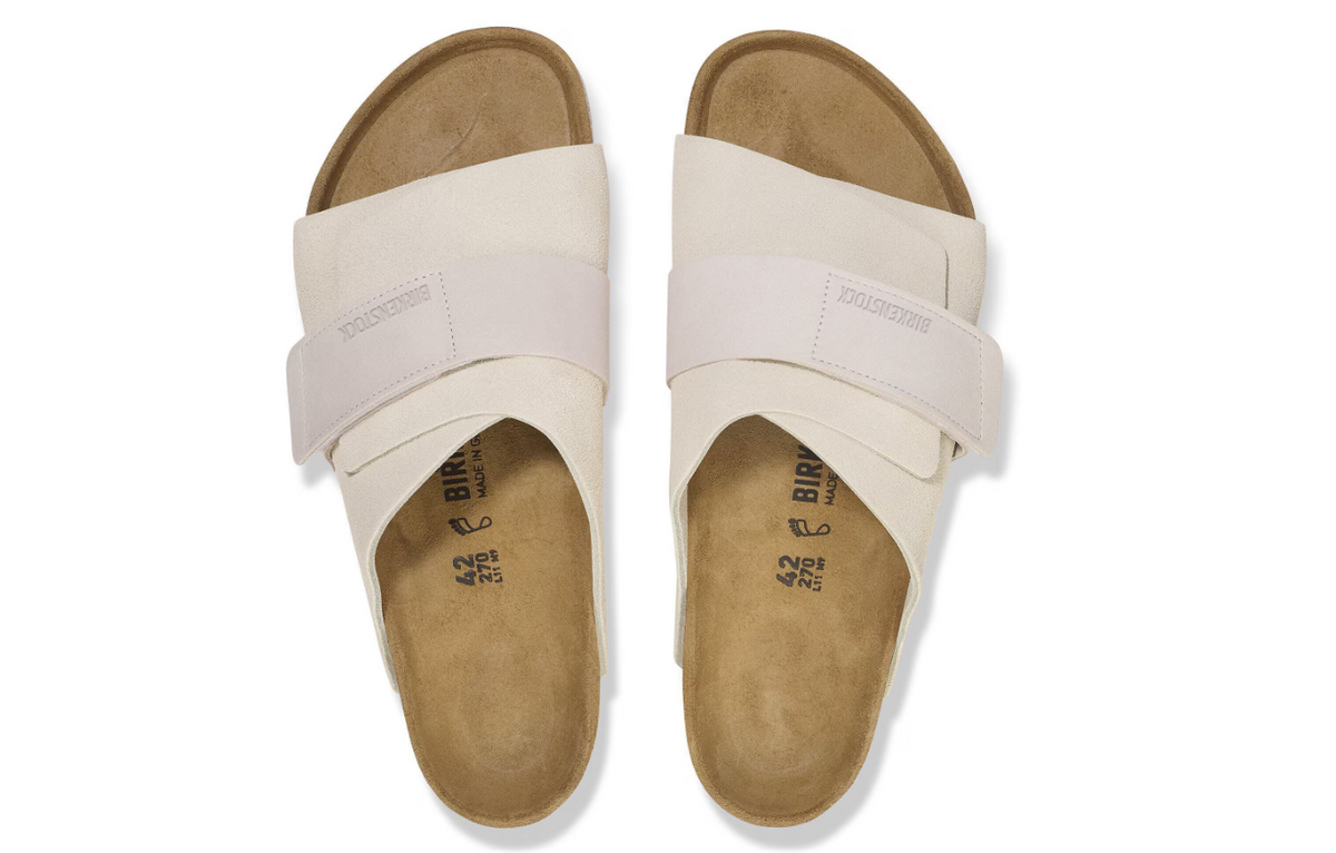 Birkenstock Kyoto Nubuck Leather Suede Antique White Regular