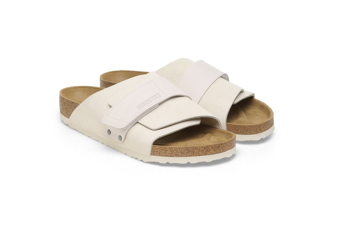 Birkenstock Kyoto Nubuck Leather Suede Antique White Regular