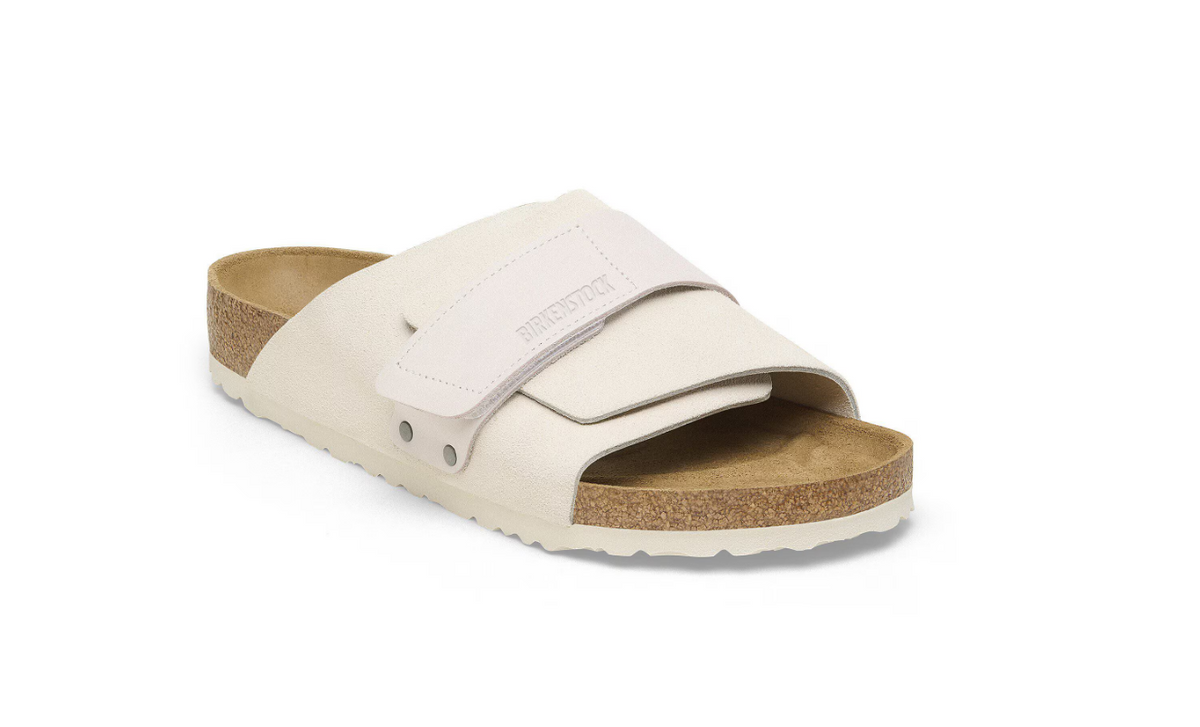 Birkenstock Kyoto Nubuck Leather Suede Antique White Regular