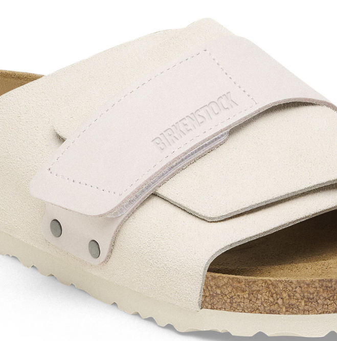 Birkenstock Kyoto Nubuck Leather Suede Antique White Regular