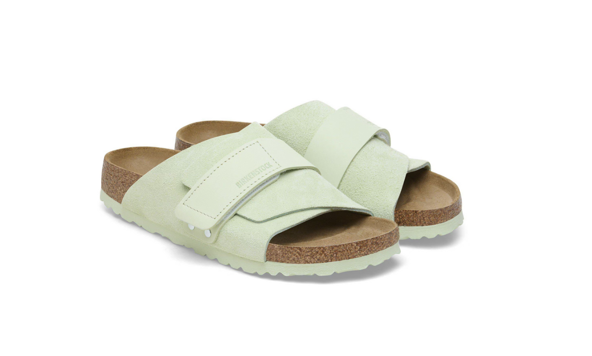 Birkenstock Kyoto Suede Leather Faded Lime Narrow